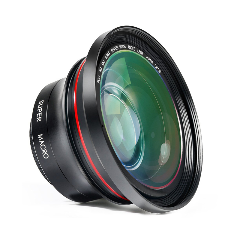 欧达摄像机4K大广角镜微距镜增距镜小广角镜二合一高清专业镜头摄像机配件