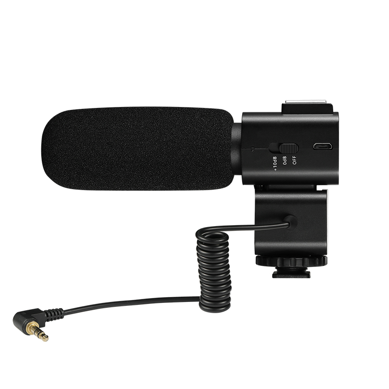 欧达CM520降噪麦克风枪型充电式录音话筒采访直播收音设备