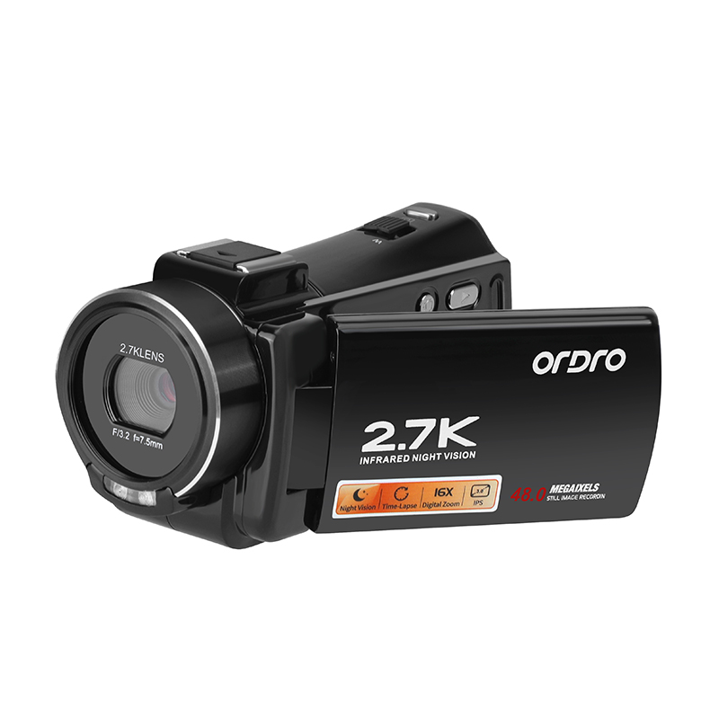 欧达V17家用数码摄像机直播录影婚庆工程拍摄2.7K高清DV