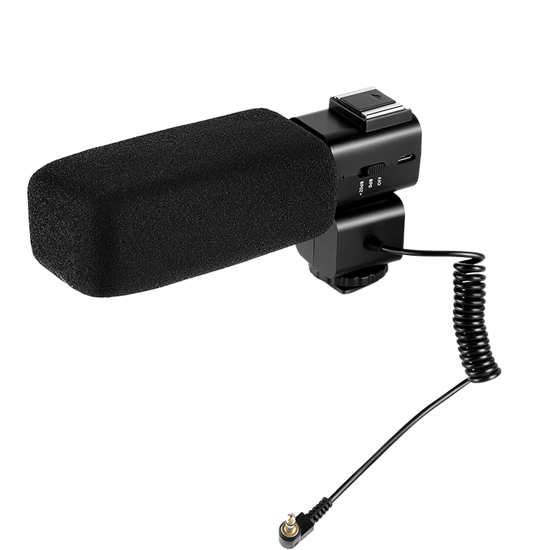 欧达CM-530立体声指向性麦克风降噪MIC支持热靴拓展摄像机配件