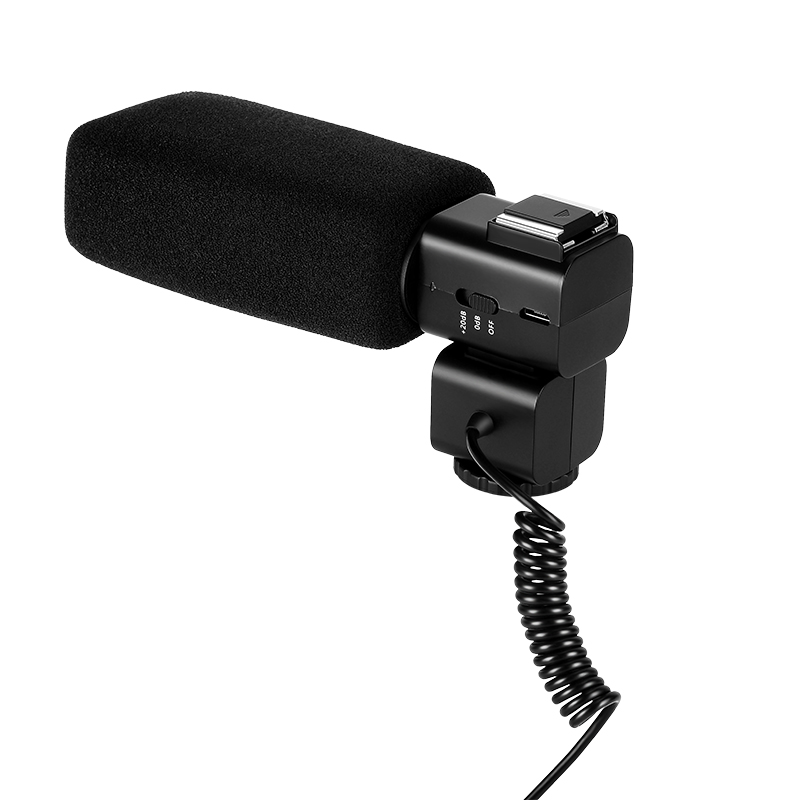 欧达CM-530立体声指向性麦克风降噪MIC支持热靴拓展摄像机配件